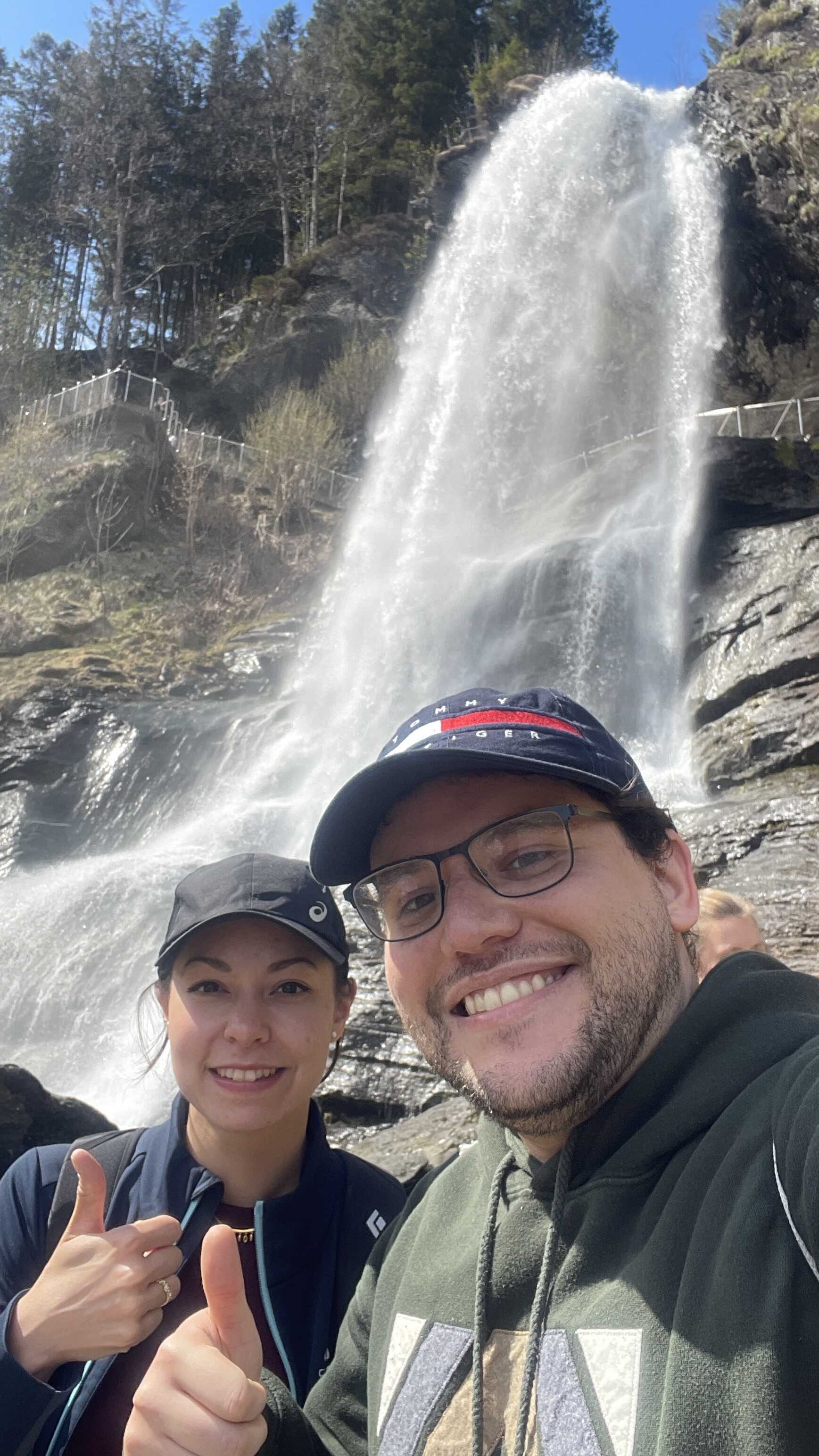 At the Steinsdalsfossen waterfall